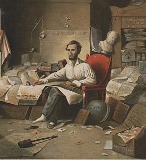 President Lincoln Writing the Proclamation of Freedom